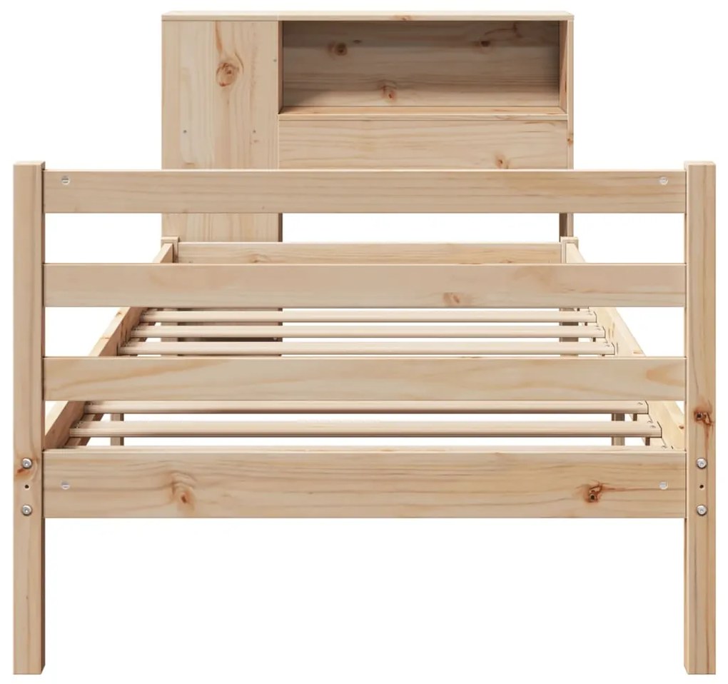 Cama com estante sem colchão 75x190 cm pinho maciço
