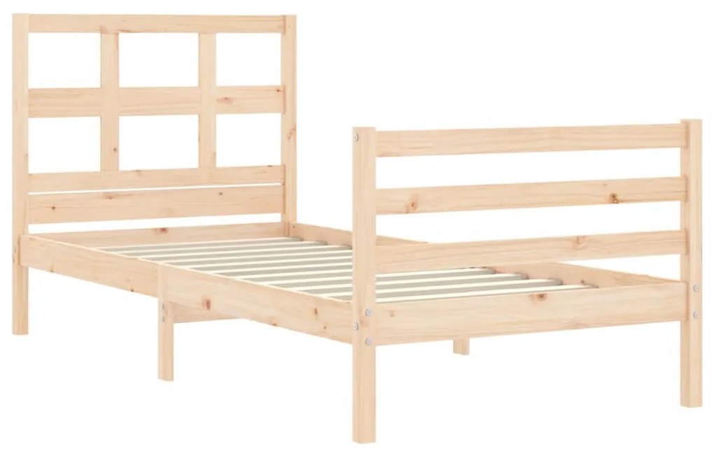 Estrutura cama de solteiro c/ cabeceira madeira maciça