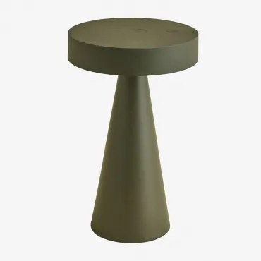 Candeeiro De Mesa Led Sem Fios Em Ferro Catinca Verde Azeitona Intenso - Sklum