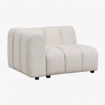 Módulo De Canto Esquerdo Para Sofá Modular Em Tecido Bouclé Eliot Bouclé Bege Creme - Sklum