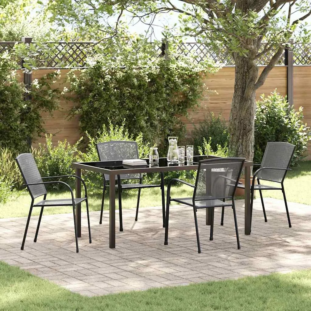 vidaXL Conjunto de jantar para jardim com 5 peças em aço antracit.