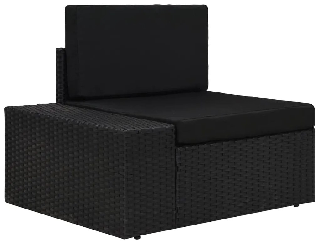 10 pcs conjunto lounge para jardim vime PE preto
