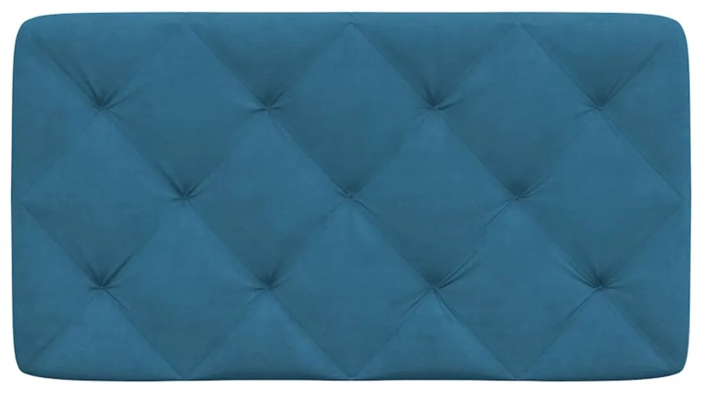 Almofadão de cabeceira 80 cm veludo azul