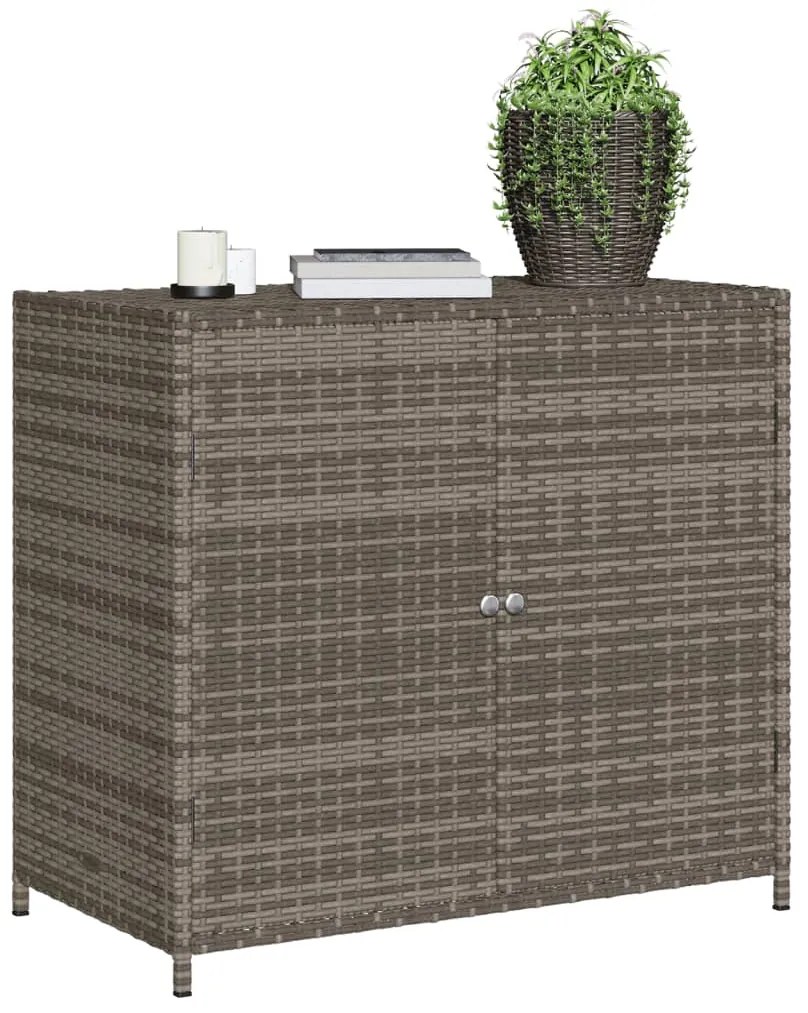 Armário de arrumação p/ jardim 83x45x76 cm vime PE cinzento