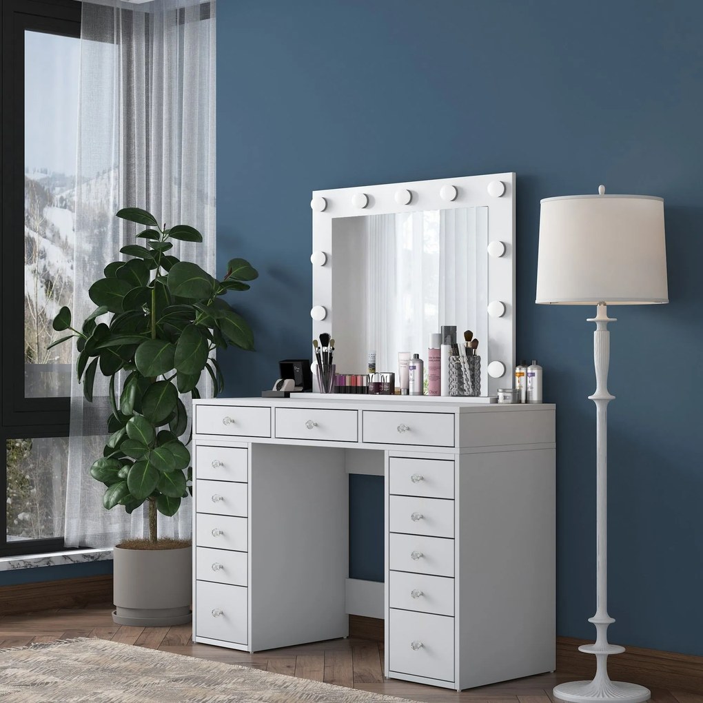 Mesa de Maquilhagem BJ119 – Branco – 120x81,6x44,5 cm