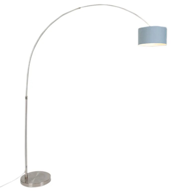 Candeeiro de Arco em Aço com Abajur 35/35/20 Azul Ajustável - XXL Moderno