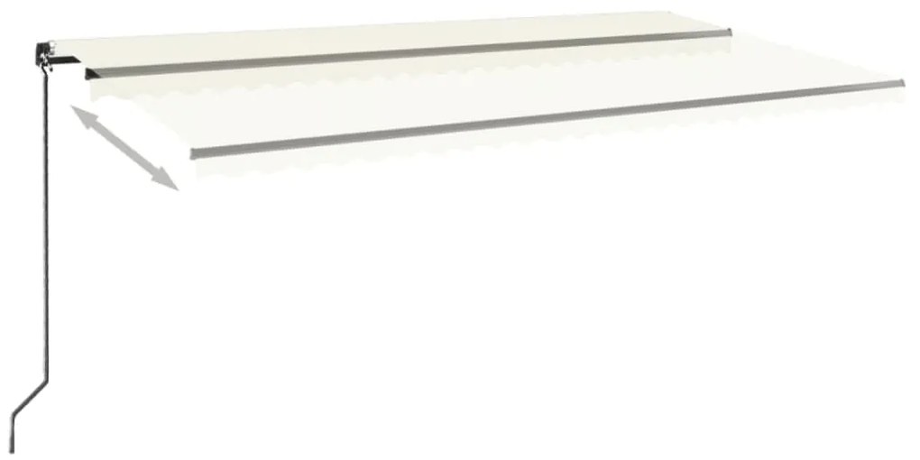 Toldo retrátil manual 600x350 cm cor creme