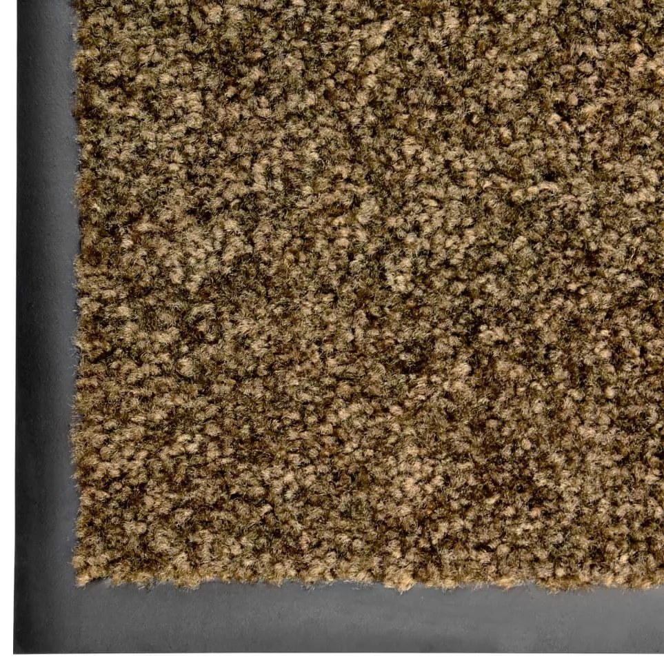 Tapete de porta lavável 60x180 cm castanho