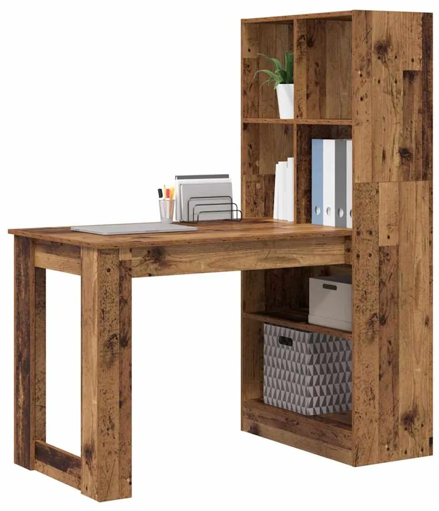 Mesa com prateleira com armazenamento Madeira Antiga 122 x 67 x 145 cm