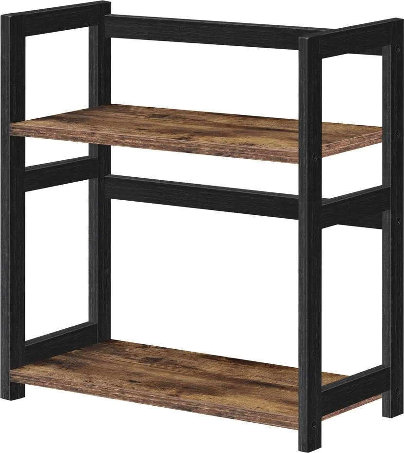 Prateleira de arrumação de 2 prateleiras para cozinha 18 x 42 x 43 cm Castanho-preto
