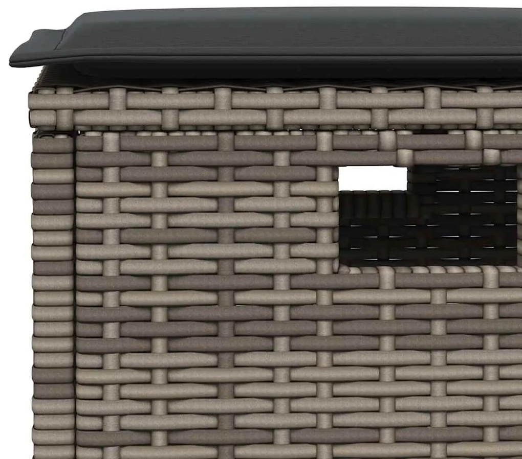 6 pcs conjunto sofás de jardim com almofadões em L vime PE