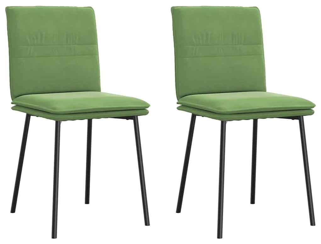 Cadeiras de jantar 2 pcs veludo verde-claro