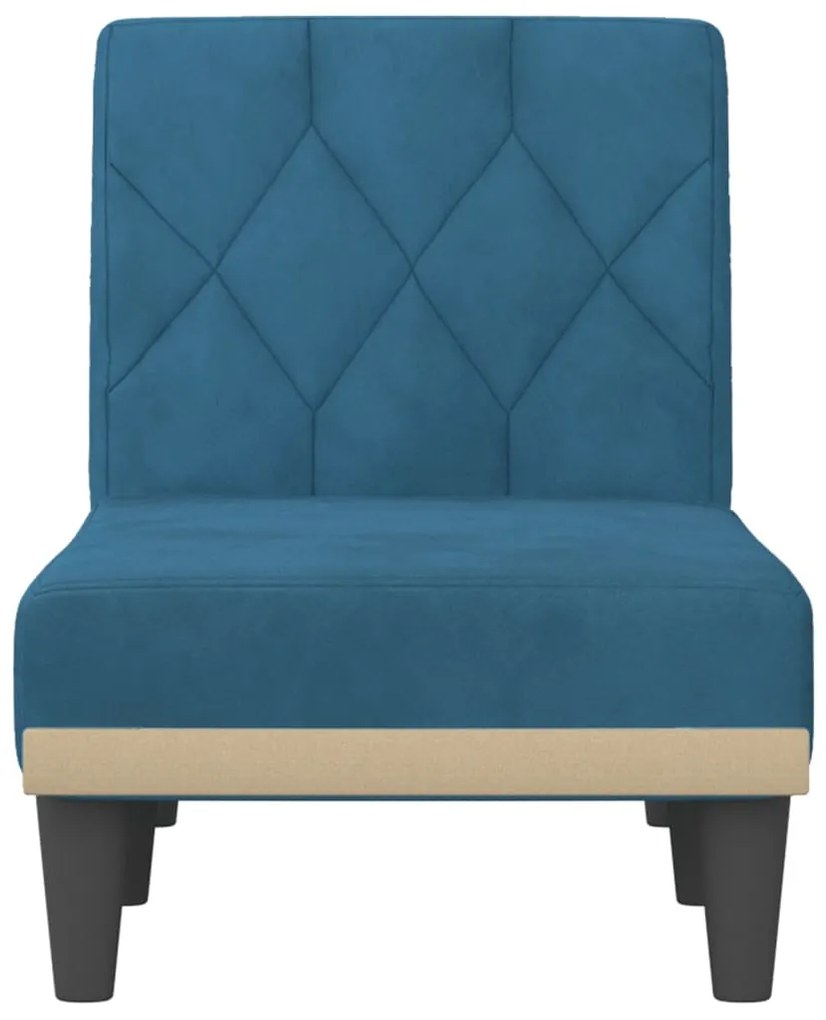 Chaise longue veludo azul