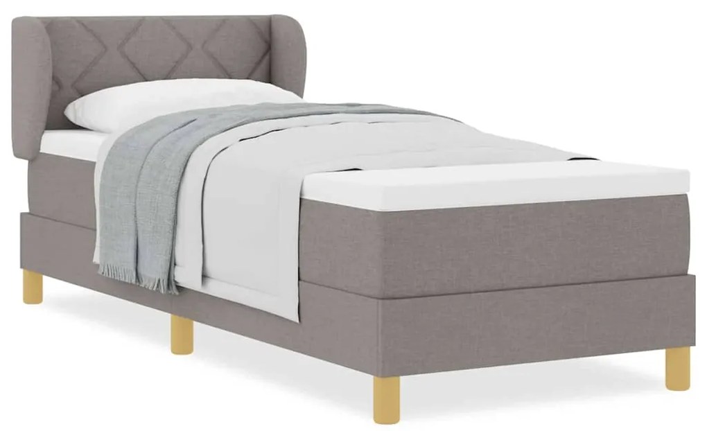 Cama com Estrutura Box e Colchão vidaXL Taupe 80x200 cm Tecido