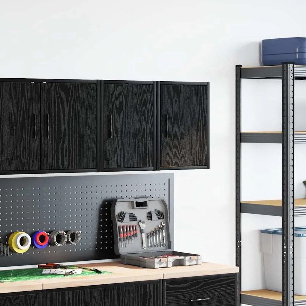 Armários de parede para garagem 2 pcs derivados de madeira