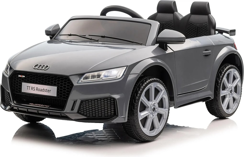 Carro elétrico para crianças 12V Audi TT RS pneus de borracha maciça, banco em pele sintética Cinzento