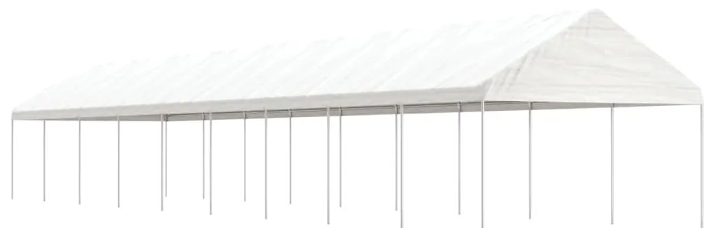 Gazebo com telhado 20,07x4,08x3,22 m polietileno branco