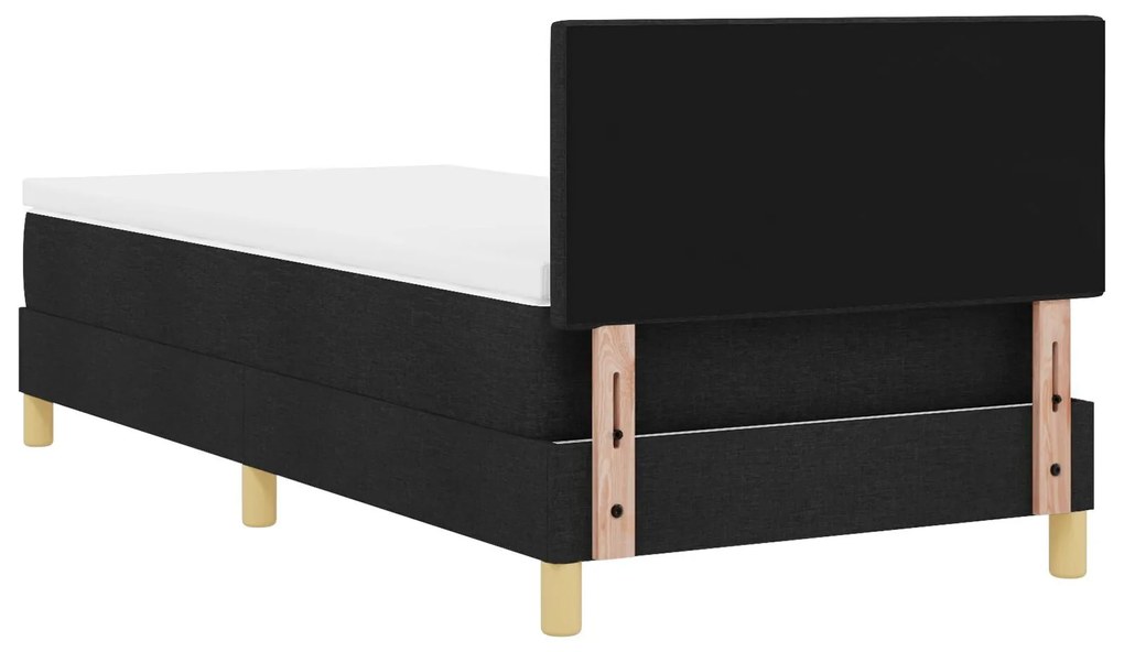 Cama Box com Colchão Preta 90x190 cm Tecido