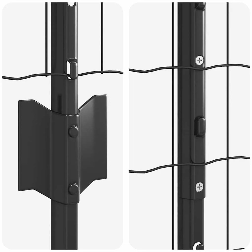 Cerca Euro com 22 Postes Cinza 1x25 m Aço