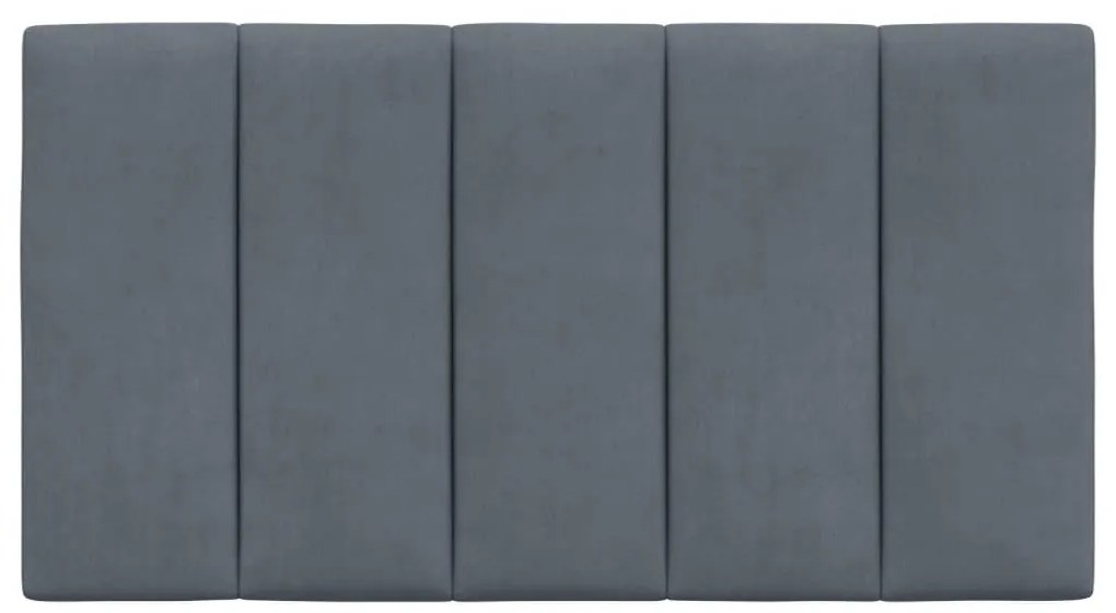 Almofadão de cabeceira 90 cm veludo cinzento-escuro