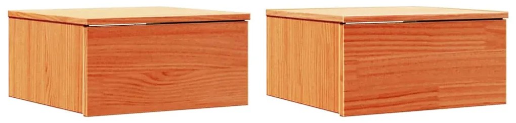 Mesa de Cabeceira Montada na Parede 2 pcs Castanho-mel