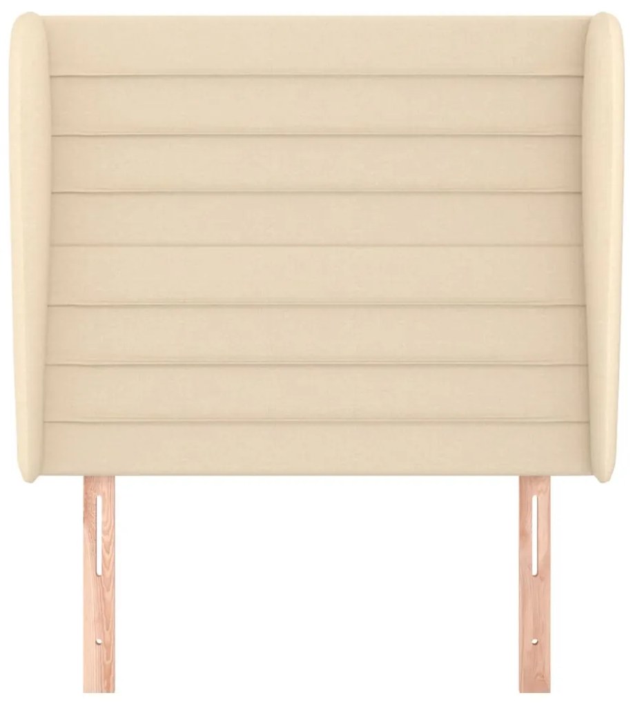 Cabeceira de cama c/ abas tecido 103x23x118/128 cm creme