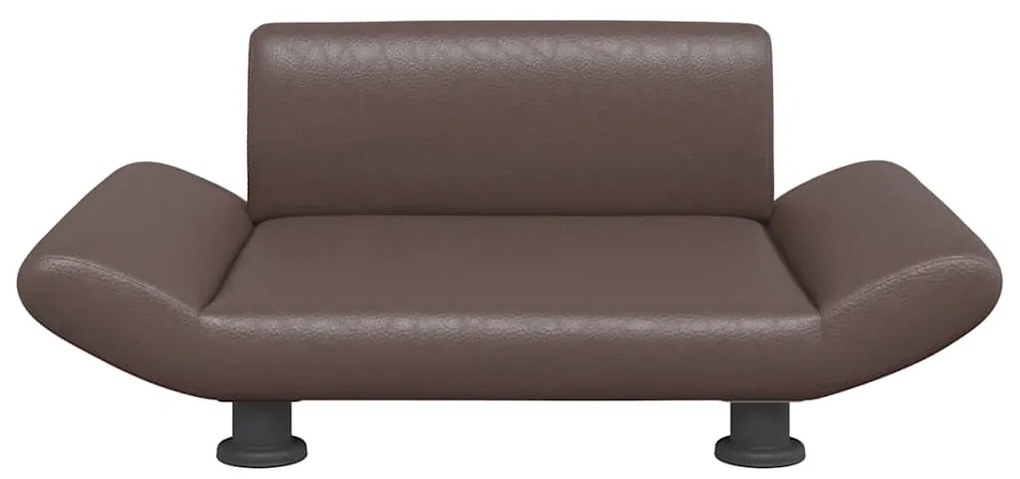 Cama para cães 70x45x28 cm couro artificial castanho