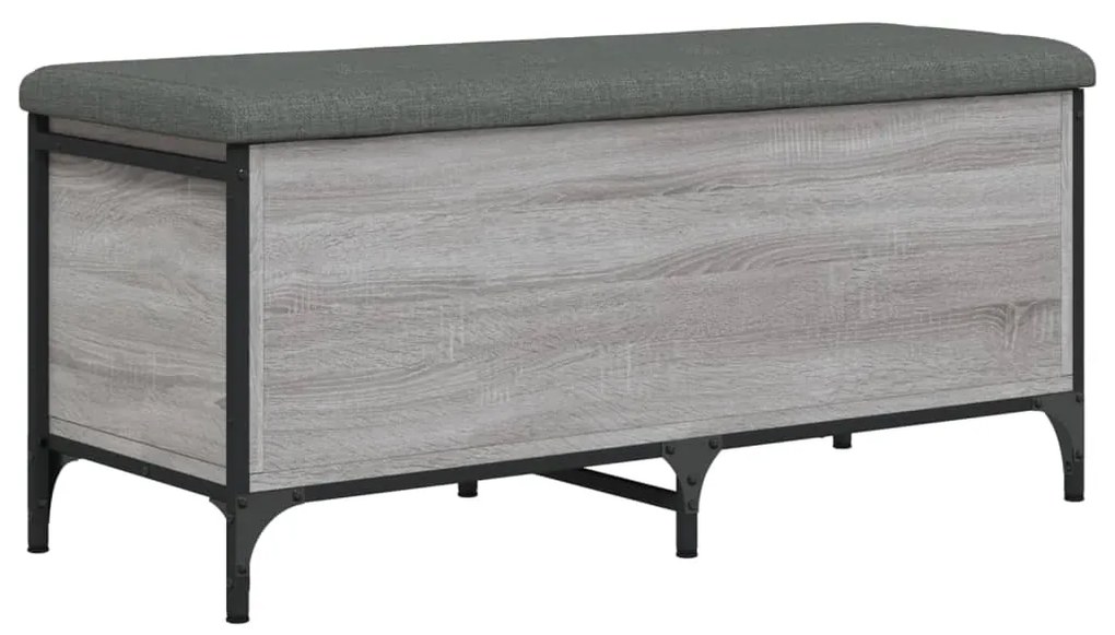 Banco arrumação 102x42x45 cm derivados madeira cinzento sonoma