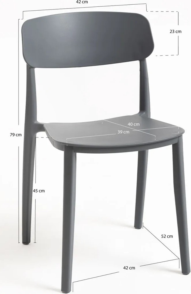 Pack 6 Cadeiras Bri - Cinza escuro
