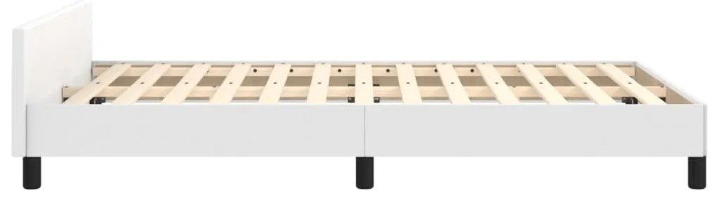 Estrutura de cama sem colchão 120x190cm couro do falso branco