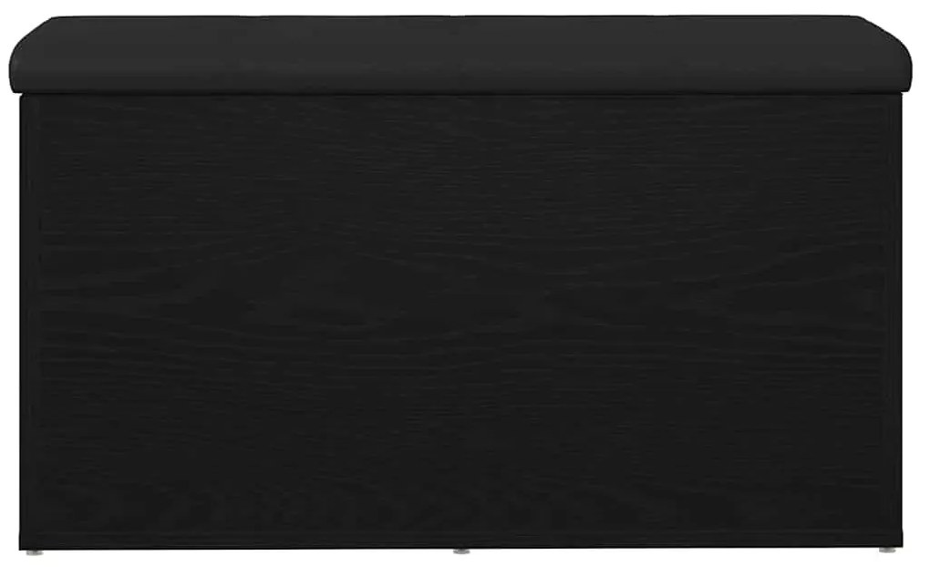 Banco de Armazenamento vidaXL Madeira de Carvalho Preto 80x40x45 cm Ma