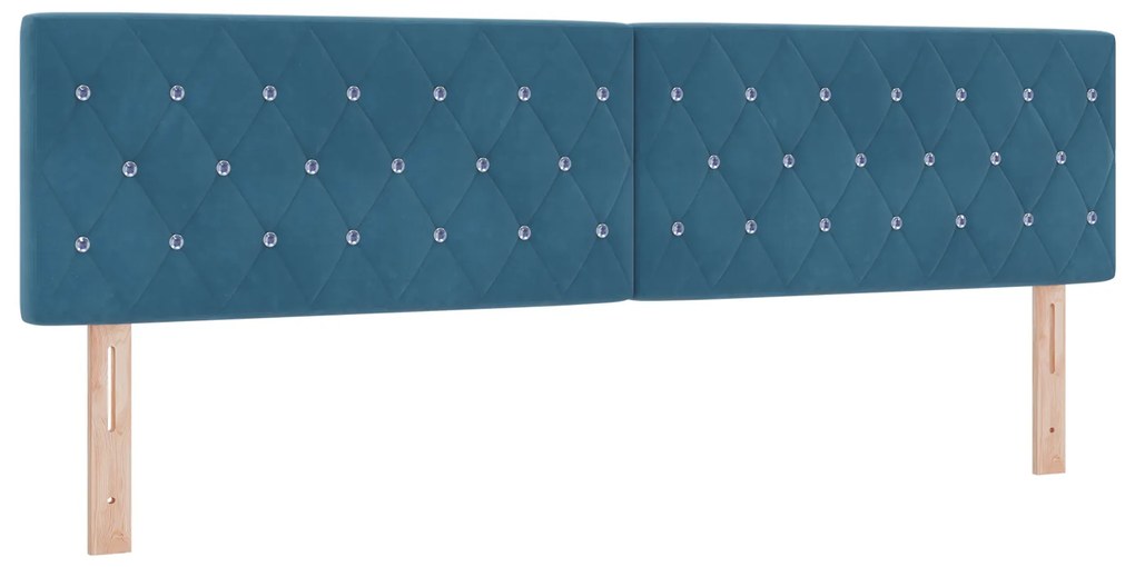Cama Box com Colchão vidaXL Azul Escuro Super King Veludo