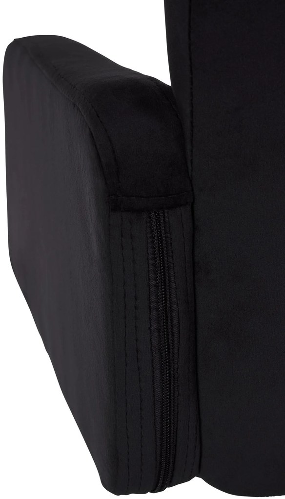 Banco de bar Los Angeles em veludo com estrutura branca 93-113 x 60 x 56 cm Preto