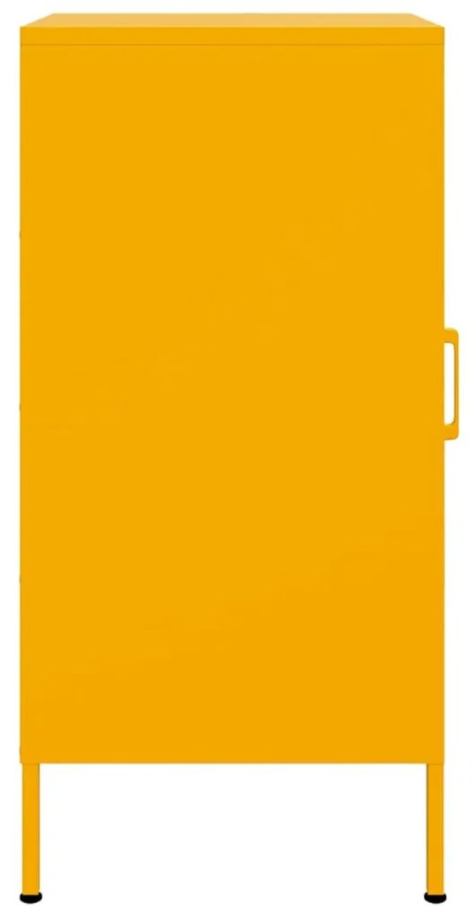 Aparadores 2 pcs 36x39x79 cm aço amarelo mostarda
