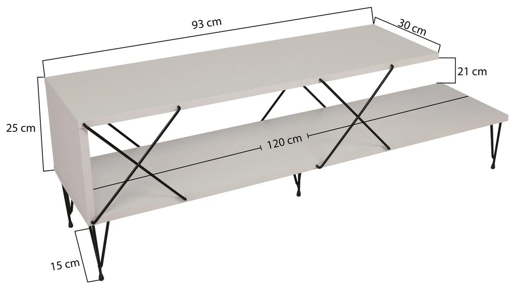 Móvel TV Street – Branco – 120 cm x 40 cm x 30 cm