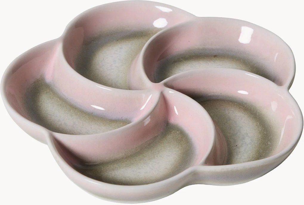 Tabuleiro de servir artesanal com vidrado reativo 70's