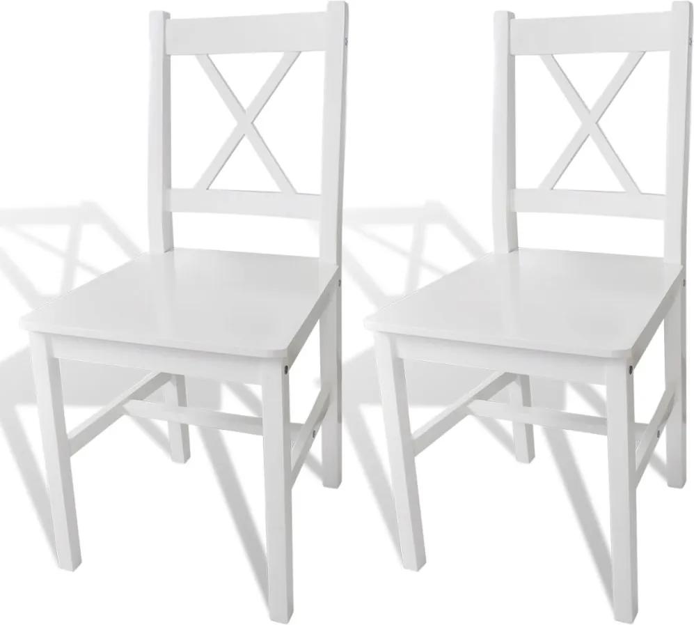Cadeiras de jantar 2 pcs madeira de pinho branco