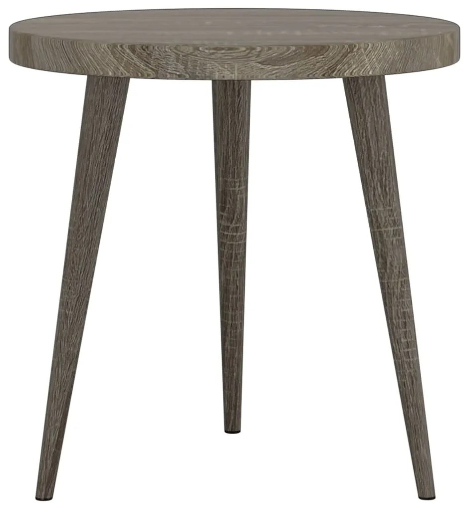 Conjunto mesas de apoio 3 pcs MDF e ferro cinzento