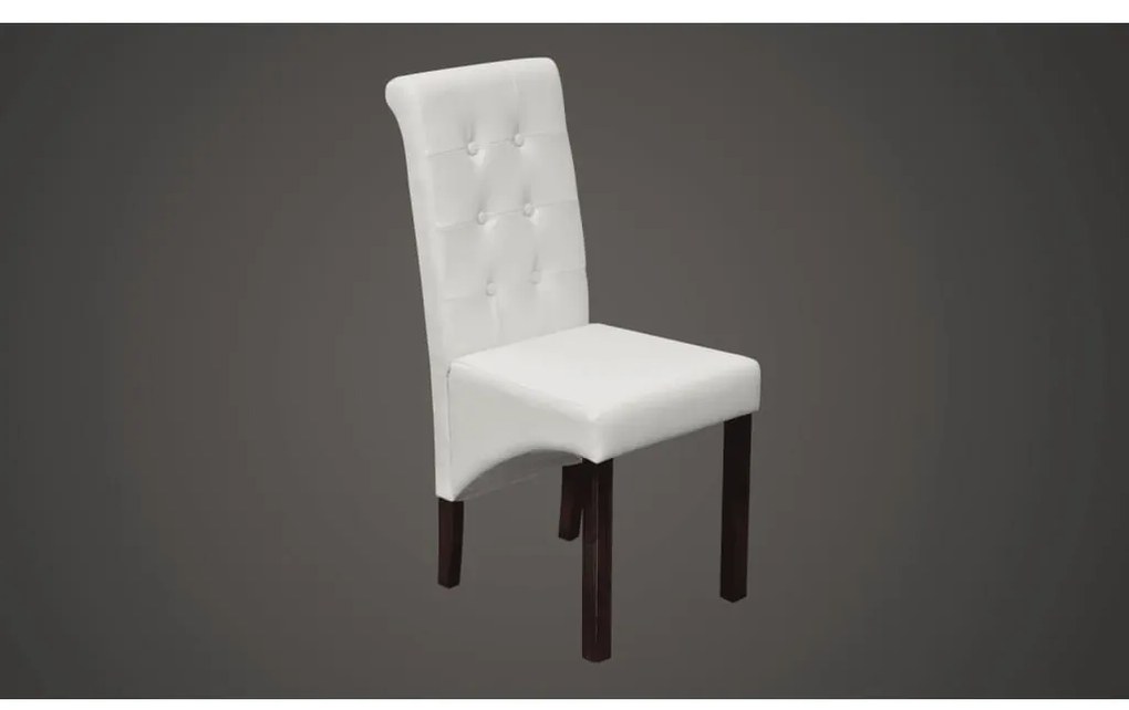 Cadeiras de jantar 6 pcs couro artificial branco