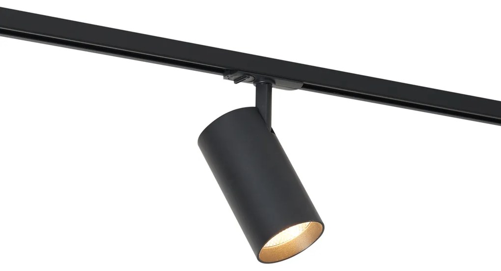 LED Foco moderno preto para sistema de calha monofásico - Iconic Mark Moderno