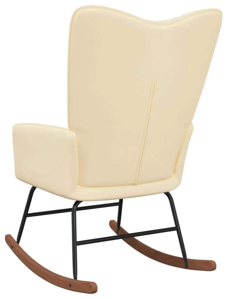 Cadeira de baloiço veludo branco nata