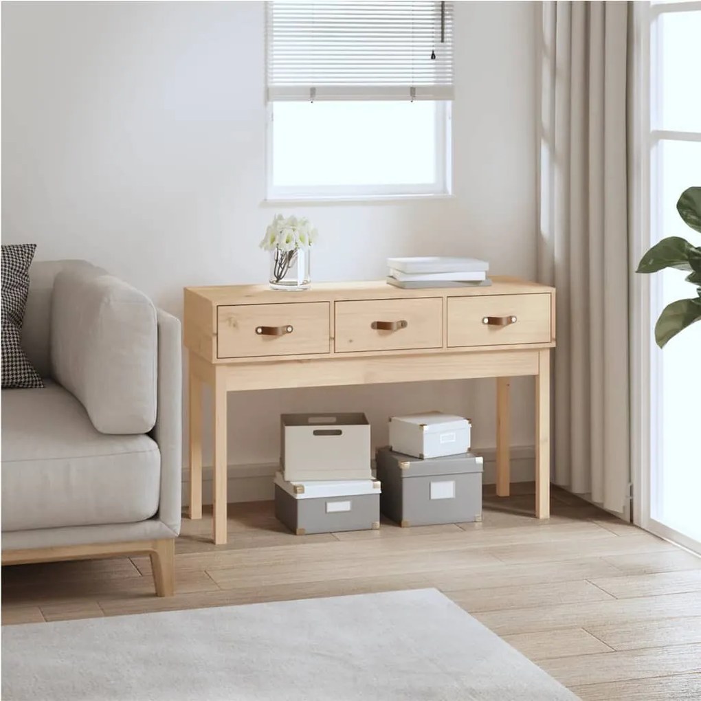 821754 vidaXL Mesa consola 114x40x75 cm madeira de pinho maciço