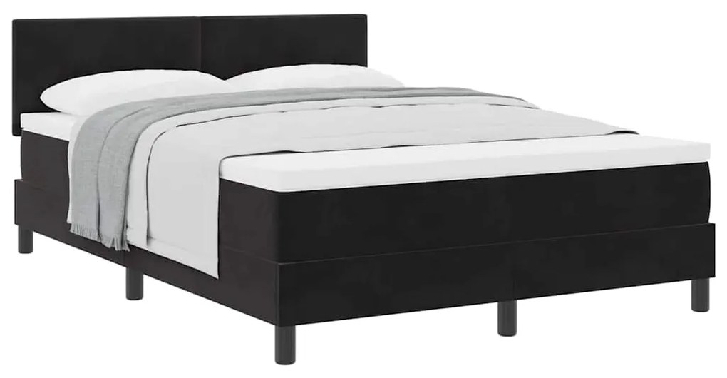 Cama Box com Colchão vidaXL Preta 140x200 cm Veludo