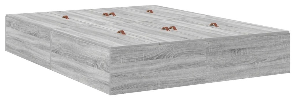 Cama com Armazenamento vidaXL Cinza Sonoma 140x190 cm