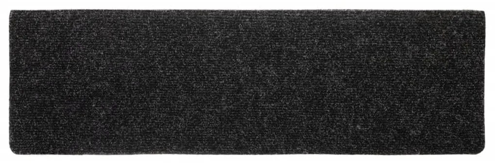 Tapetes de escada 5 pcs 65x21x4 cm agulhado preto