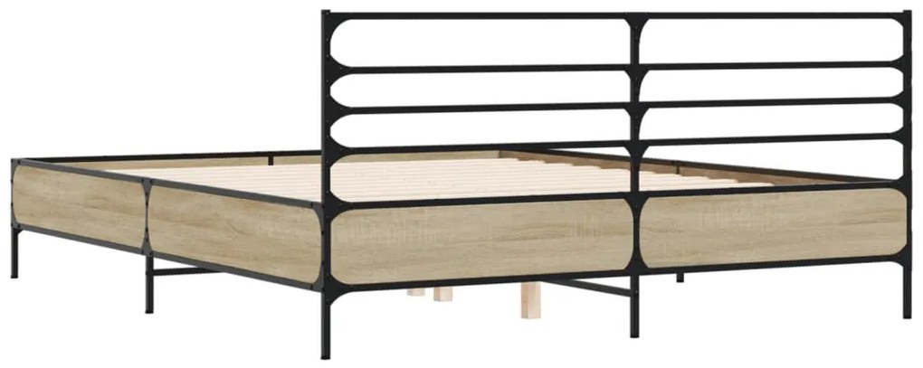 Estrutura de cama 160x200 cm derivados madeira/metal