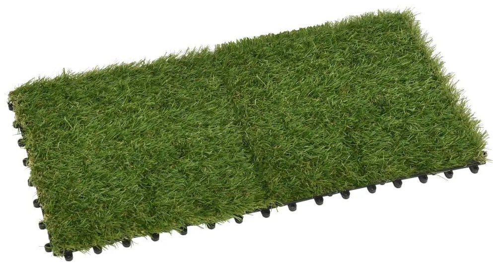 Ladrilhos de relva artificial 11 pcs 30x30 cm verde