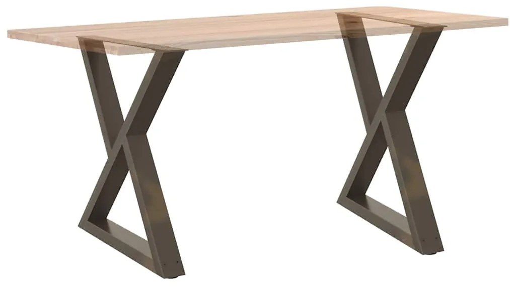 Pés para mesa de jantar 2 peças aço natural 70x(72-73,3) cm aço