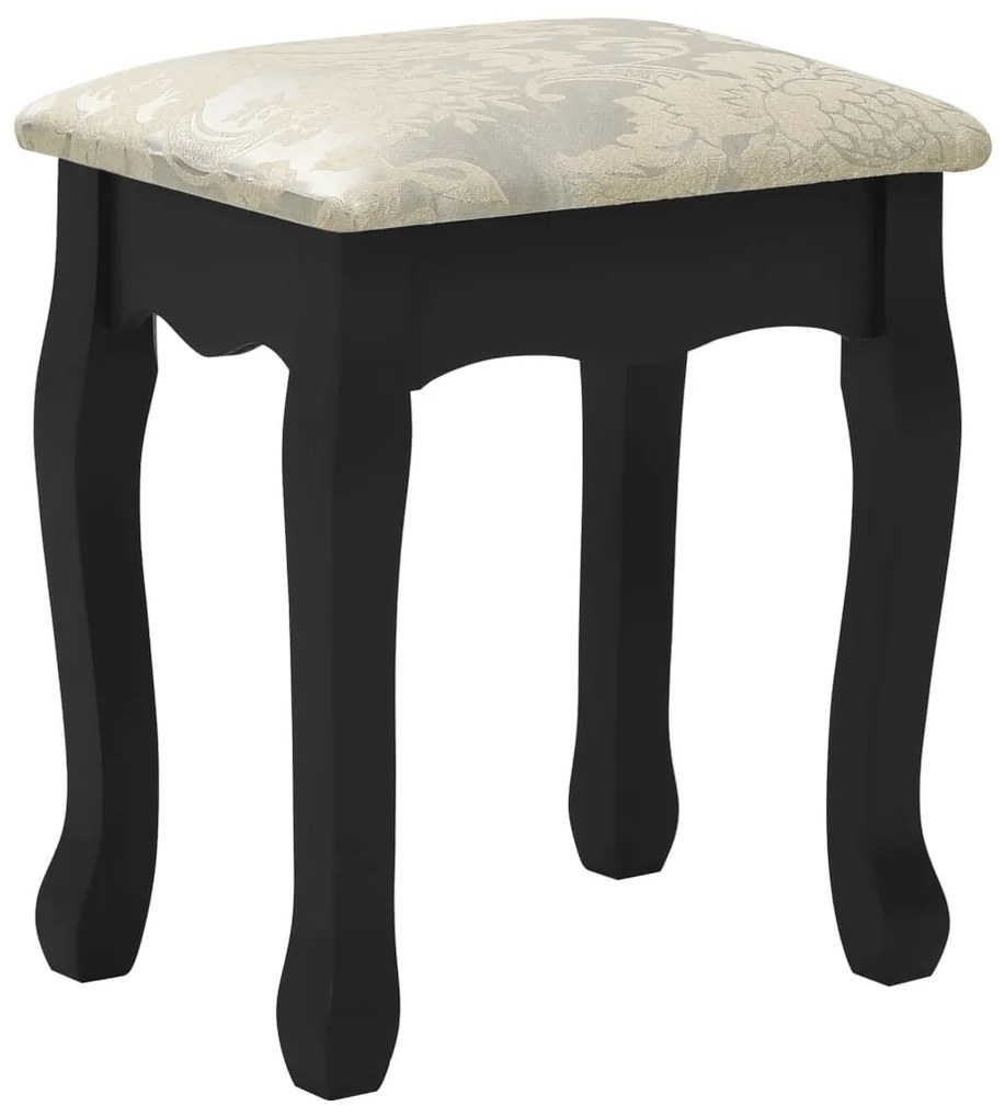 Conj. toucador com banco 75x69x140 cm madeira paulownia preto