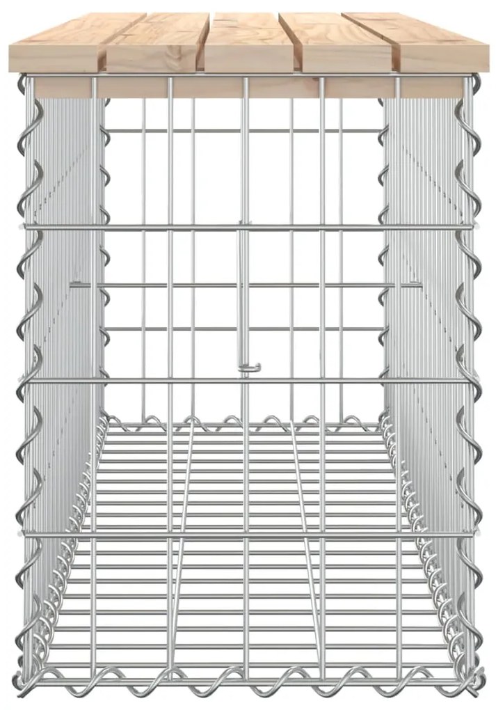 Banco de jardim c/ design gabião 103x31,5x42 cm pinho maciço